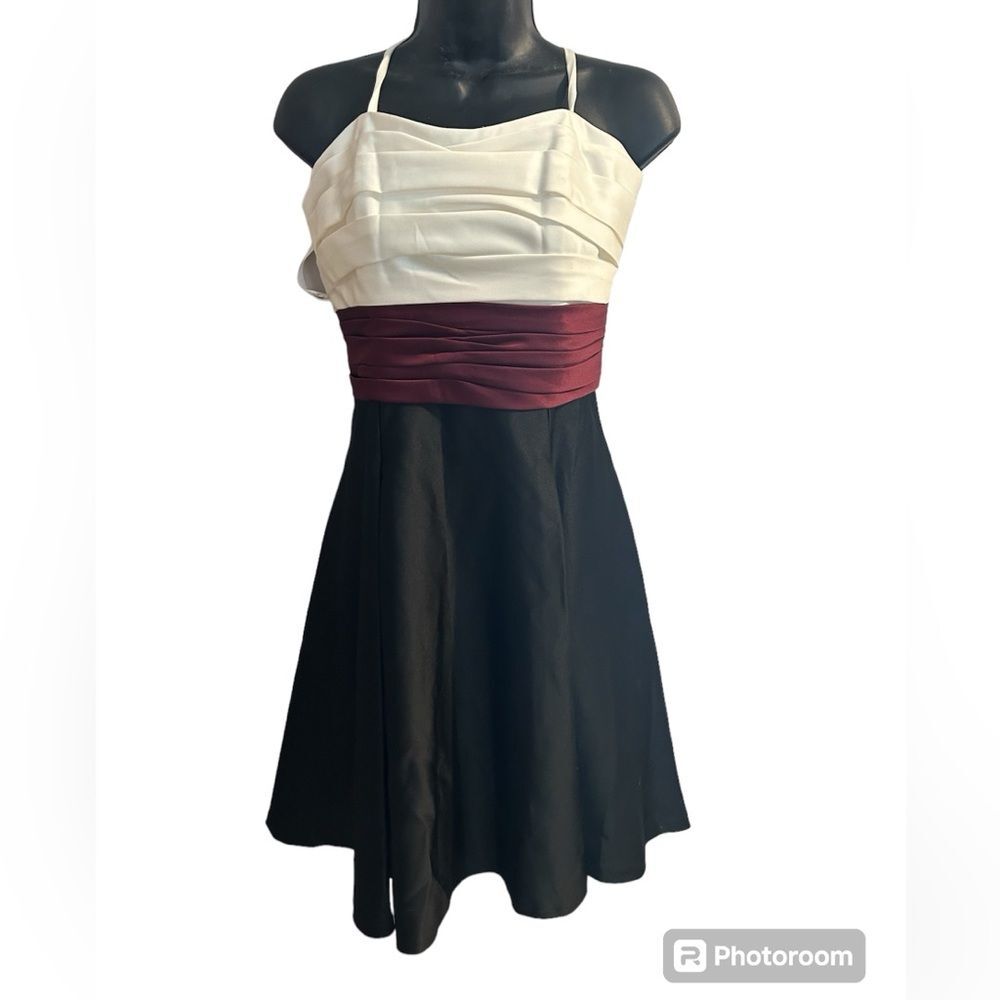 NWT DaVinci Satin Cocktail Dress Bordeaux Size 12